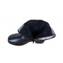 Ghete dama din piele naturala cu fermoar - Model negru imblanit 709N